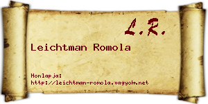 Leichtman Romola névjegykártya